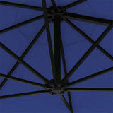 Wall-Mounted Garden Parasol with Metal Pole 300 cm Blue 47301