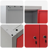 Work Cabinet with Drawer 10 pcs Red Engineered Wood and Steel 3321489