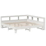 Bookcase Bed without Mattress White 200x200cm Solid Wood Pine 3324527