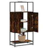 Highboard Smoked Oak 68x35x139 cm Engineered Wood and Metal 849041