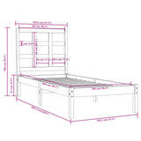 Bed Frame without Mattress 100x200 cm Solid Wood 3105460