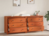 Sideboard 2 pcs Wax Brown 140 x 35 x 80 cm Solid Pine Wood 3424975