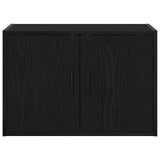 ZNTS Garage Wall Cabinets 2 pcs Black Engineered Wood 860646