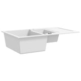 144859 Granite Kitchen Sink Double Basins White