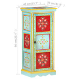 Hand Painted Highboard 40x30x90 cm Solid Mango Wood 323536