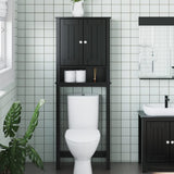 Over-the-Toilet Storage BERG Black 60x27x164.5 cm Solid Wood 358555