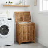 Laundry Basket Natural Solid Teak Wood 42024289