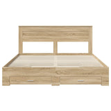 Bed Frame with Drawer Sonoma Oak 180 x 200 cm Engineered Wood 3409960