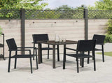 Garden Dining Set 5 pcs Black Powder-Coated Steel 3379150