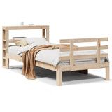 ZNTS Bed Frame with Headboard without Mattress 100x200 cm 3306108