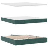 Ottoman Bed with Mattresses Dark Green 160x200cm Velvet 3313484