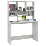 800391 Desk with Shelves Concrete Grey 110x45x157 cm Engineered Wood