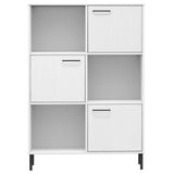 Bookcase with Metal Legs White 90x35x128.5 cm Solid Wood OSLO 351014