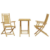 Bistro Set Natural Bamboo Bamboo Medium Foldable Bistro Set 3278526