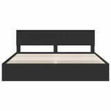Bed Frame with Drawer Black 200 x 200 cm Engineer Wood 3410673