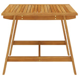 Dining Set Grey Solid acacia wood, PE rattan, Powder-coated steel 3068699