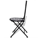 Folding Chairs 2 pcs Ceramic Black and White 41533