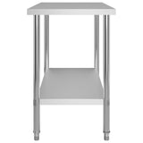 Kitchen Work Table with Overshelf 120x60x120 cm Stainless Steel 3054468