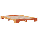 Bed Frame Wax Brown 160 x 200 cm Solid Pine Wood 872856