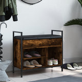 Shoe Bench Smoked Oak 65.5x32x57.5 cm Engineered Wood 835204