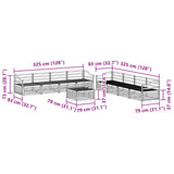 Outdoor Sofa Set 9 pcs Natural Solid Acacia Wood 3373234