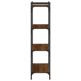 Bookcase 4-Tier Brown Oak 80x30x120 cm Engineered Wood 837676