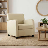 Armchair Cream Faux Leather 42043427