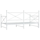 Daybed with Trundle without Mattress White 100x190 cm Steel 4104690