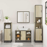 ZNTS 2 Piece Bathroom Furniture Set Sonoma Oak Engineered Wood 3300911