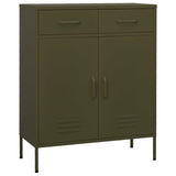 Storage Cabinet Olive Green Steel 80x35x101.5 cm 336153