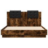 Bed Frame with LED without Mattress Smoked Oak 120x190 cm Small Double 3210056