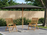 Garden Parasol 300 x 248 cm Solid Eucalyptus Wood Anthracite 42041410
