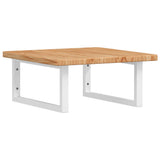 Basin Shelf Wall Mounted Steel and Solid Wood Oak 3302392