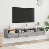 TV Wall Cabinets 2 pcs Grey Sonoma 80x30x30 cm Engineered Wood 836879