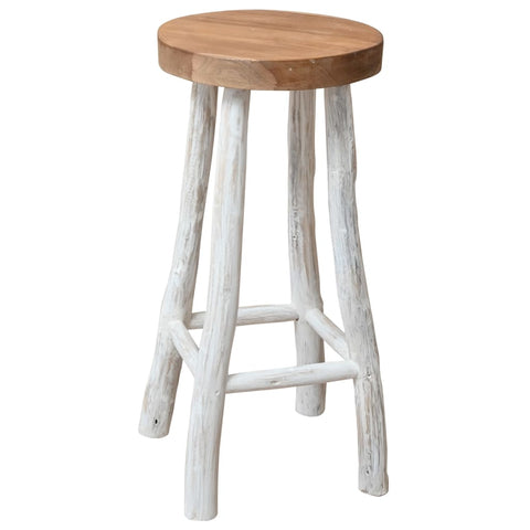 ZNTS Bar Stool Solid Teak Wood 244546