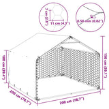 Outdoor Dog Kennel with Cover 2x2x1.5 m Galvanised Steel 4105408