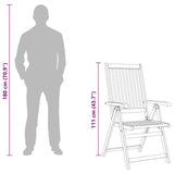 Garden Chair Set of 8 Natural Wood Solid Acacia Wood Standard 3075053