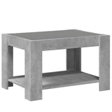 Coffee Table with LED Concrete Grey 73x53x45 cm Engineered Wood 847549