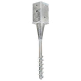 Ground Spikes 6 pcs Silver 8x8x57 cm Galvanised Steel 145438