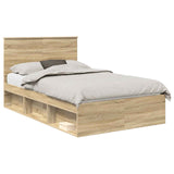 Bed Frame with Headboard Sonoma 120 x 190 cm Solid Pine Wood 3409374