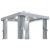 Gazebo with Curtain&LED String Lights 3x3 m Cream White 3070345