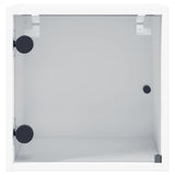 Bedside Cabinets with Glass Doors 2 pcs White 35x37x35 cm 836463
