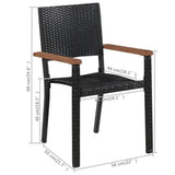 Dining Set Black and Brown 3068814