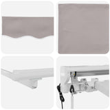 Electric Retractable Awning Light Grey and White 4 x 3.5 m 3421841