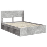 Bed Frame with Storage and Headboard Concrete Grey 135 x 190 cm 3414222