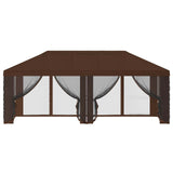Gazebo Cover with Sidewalls 6 x 3 m Brown Polyester 190 900421