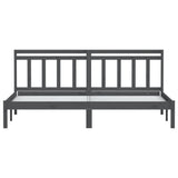 3100611 Bed Frame without Mattress Grey Solid Wood 200x200 cm