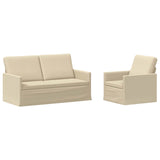 Sofa Set 2 pcs Cream Fabric 3433155