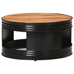 ZNTS Coffee Table Black 68x68x36 cm Solid Acacia Wood 321933
