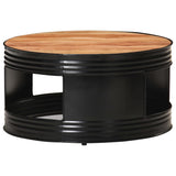 ZNTS Coffee Table Black 68x68x36 cm Solid Acacia Wood 321933